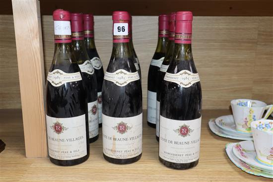 Nine bottles of Cote de Beaune Villages, 1985 (Remoissenet)